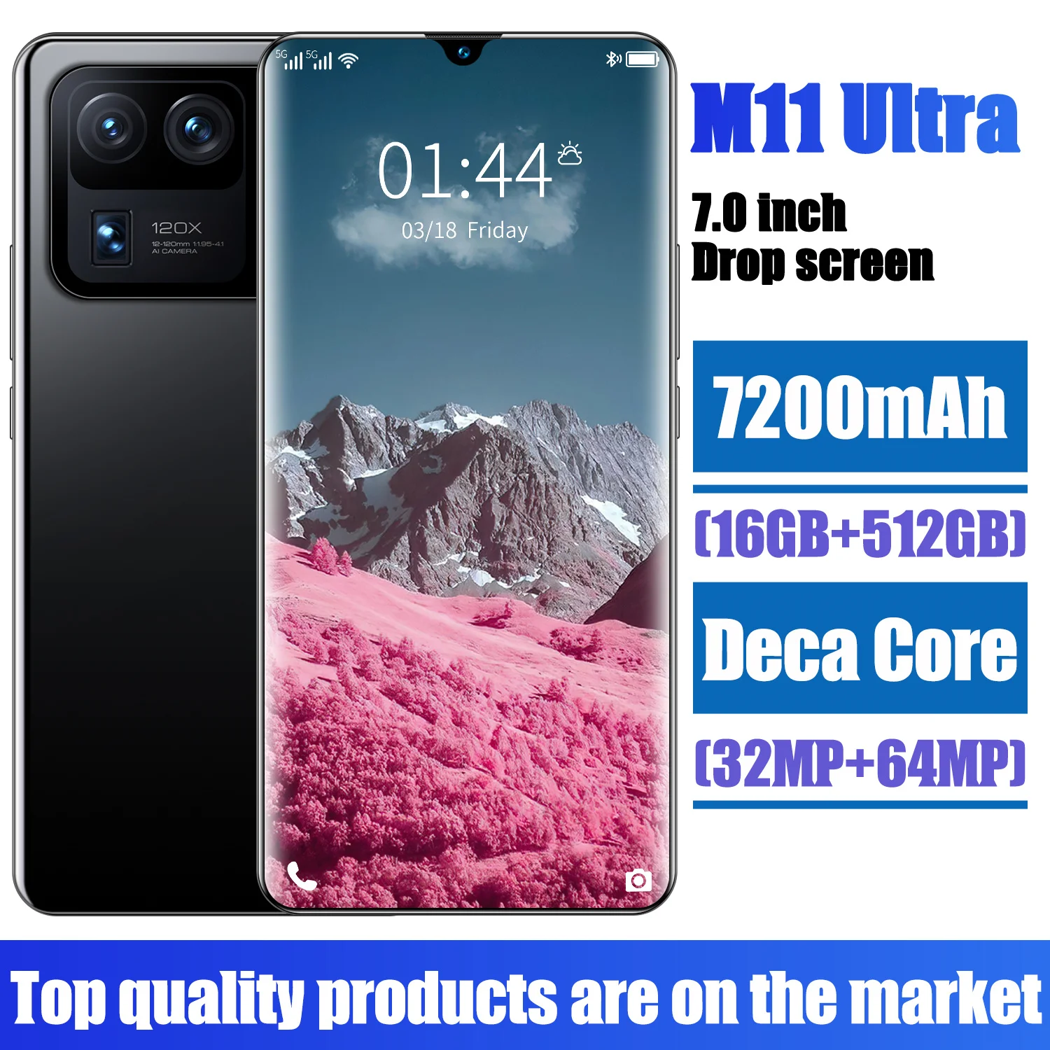 

Global Version M11 Ultra Smartphone 7.0Inch 16+512GB Dual SIM Dual Standby Support Face ID 7200mAh 4G LTE 5G Android CellPhone