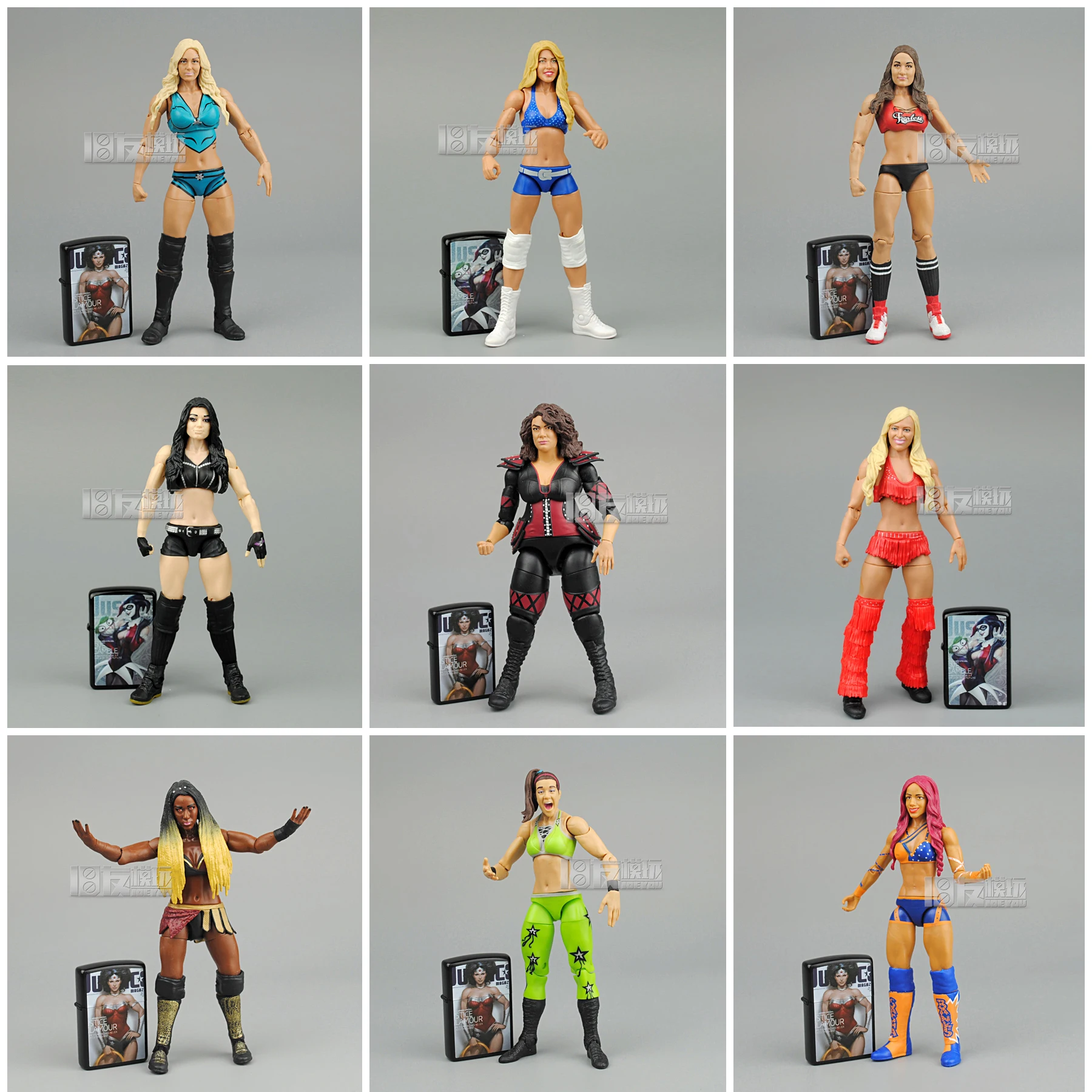 Figura de Ação Recipiente para Meninas Modelo de Figura de Ação de Luta Arena de Boxe Polegadas Adolescentes Modelo de Luta Livre Combate 12pçs 6