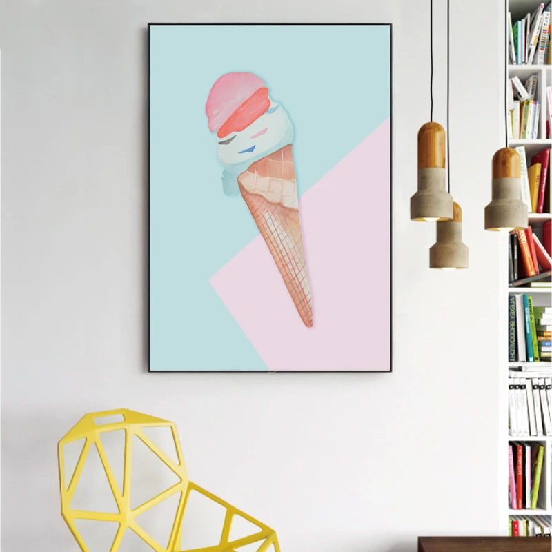 Абстрактная Картина на холсте фрукты скандинавский постер мультяшный настенный