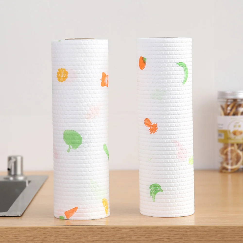 

2 Rolls of Disposable Dish Towel Multi-functional Non-woven Towel Cleaning Cloth
