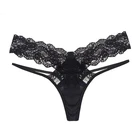 Сексуальные женские бандажные Ажурные кружевные Трусики-стринги, нижнее белье с T-образной спинкой, мягкое удобное нижнее белье с бантом, Трусики в подарок