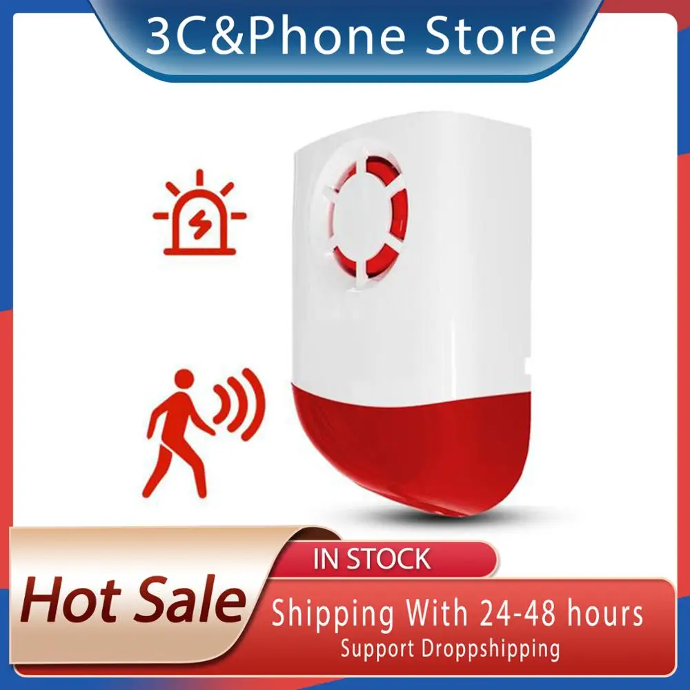 Беспроводной звуковой сигнал и оповещение на светильник сигнализации 433/315 МГц