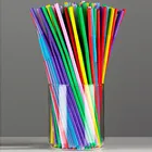 100 шт пластиковые соломинки для питья 8 см в длину мульти-Цветной полосатый Bedable одноразовые соломинки вечерние мульти Цветной Радуга соломенная шляпа