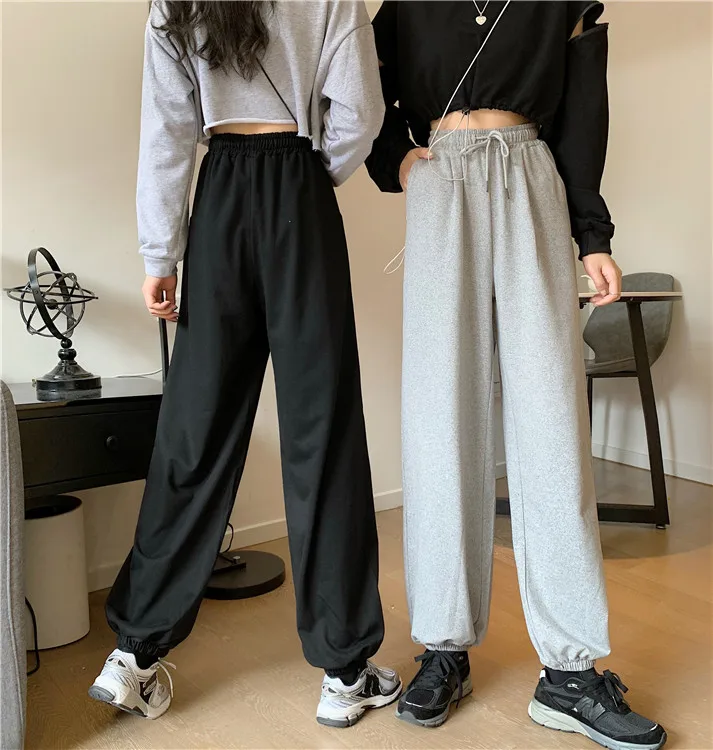 

Streetwear Women Casual Style Solid High Waist Harem Pants Loose New Fashion Brand Hipster Female Capris Spring Autumn 2021