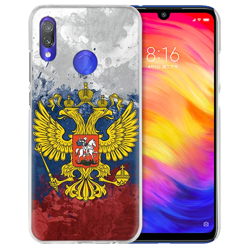 Чехол для Xiaomi Redmi Note 7 7A фотоаппаратов моментальной печати 7S 6 6A 5 Y3 K20 mi 8 до 9 лет CC9 CC9E A1 A2 A3 играть F1 Lite Pro Plus флаг России герб