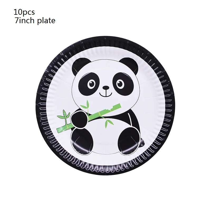 10pcs 7inch plates Мультяшные воздушные шары из фольги с пандой, воздушные гелиевые воздушные шары для вечеринки в честь Дня Рождения, аксессуары для детского душа, детские игрушки - Цвет: 10pcs 7inch plates