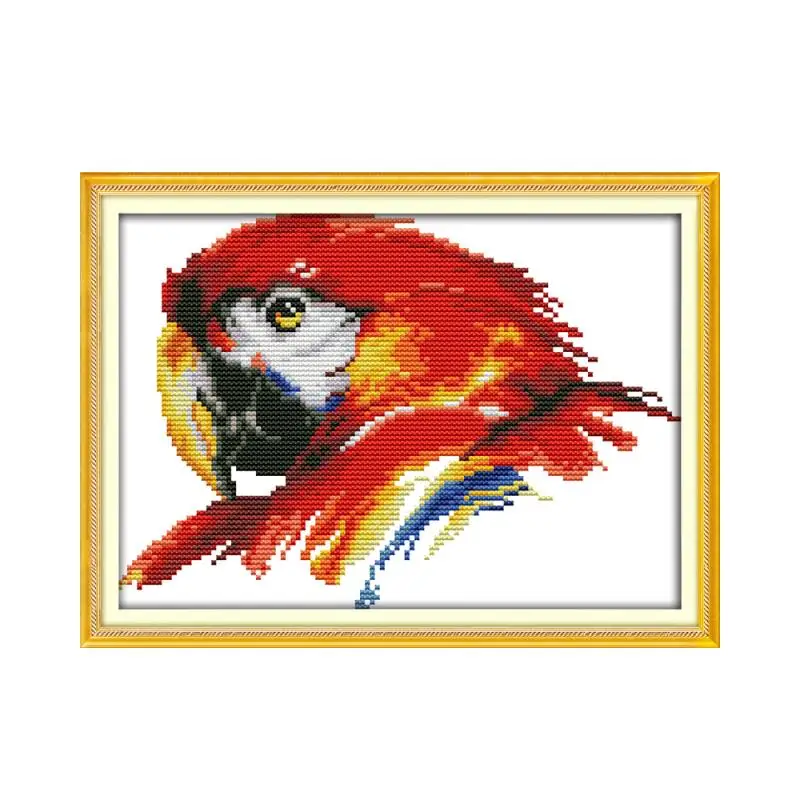 Scarlet macaw(2) Набор для вышивания крестиком мультфильм 11ct граф холсты стежков вышивка DIY рукоделие ручной работы плюс
