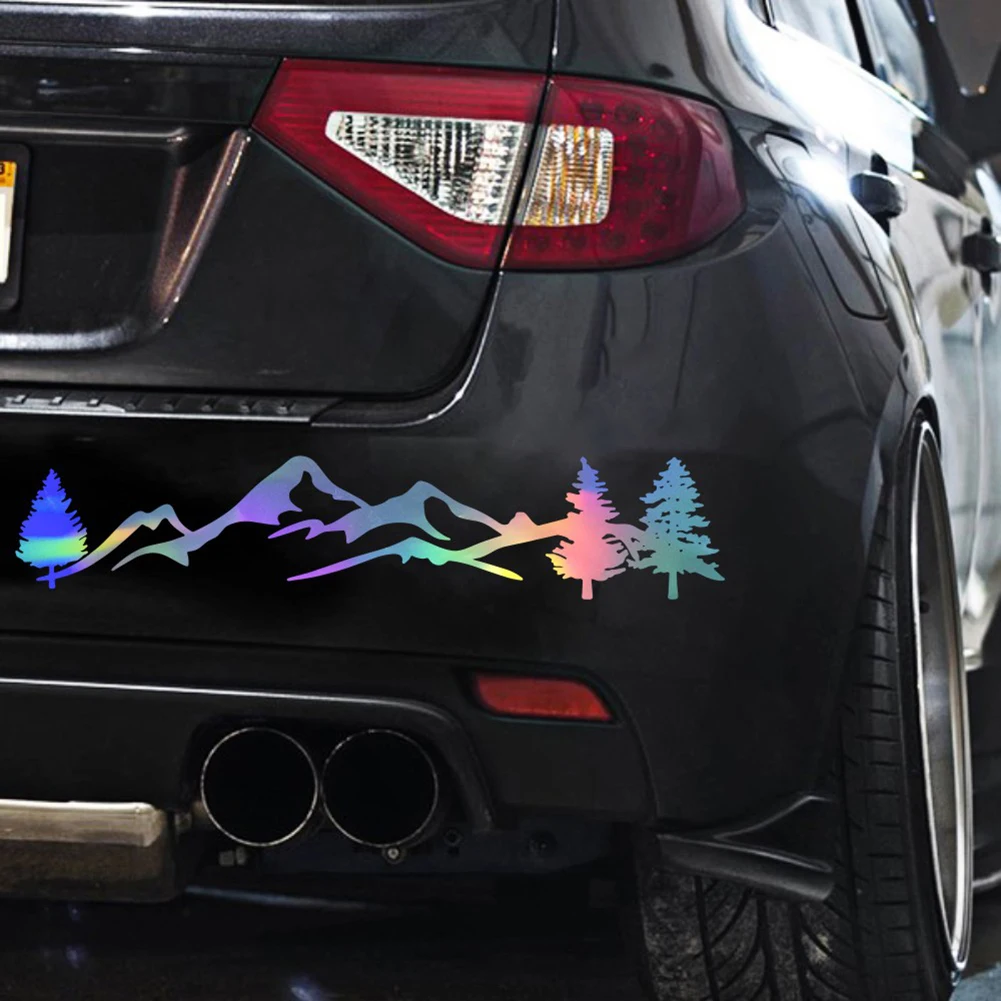 Автомобильная обесцвечивающая наклейка цветная обертка горная дерево лес