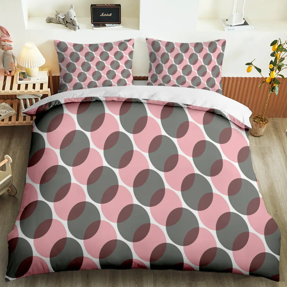 2020 Новый Геометрическая форма контрастных цветов постельное белье 2/комплект из 3