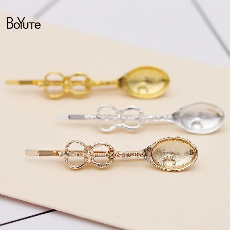 Spoon 13x51MM BoYuTe(10 шт./лот) металлический сплав Лось Морская звезда ветка заколки для волос в форме листа Модные женские ювелирные аксессуары - Цвет: Spoon 13x51MM