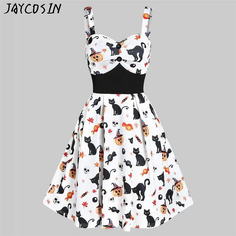 JAYCOSIN, новинка, красивые платья для женщин, на Хэллоуин, Топики, винтажные, с принтом черепа, с бахромой, с кисточками, вечернее платье, Jurk Vestidos Drop