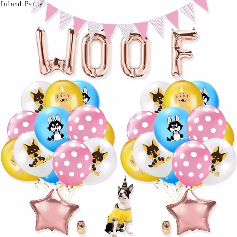1 компл. Собака вечерние баннер золотые конфетти Baby Shower для вечеринки в честь Дня
