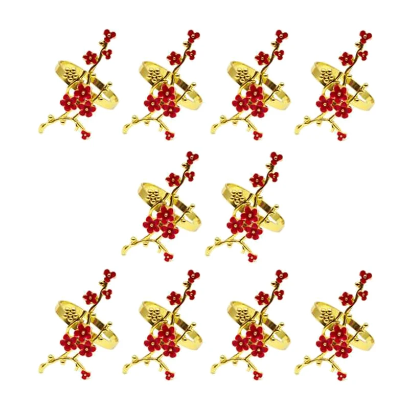 

10 шт. кольцо для салфеток с кристаллами цветка сливы, застежка для салфеток, используется для свадьбы Вечерние НКИ, ужина, Рождества, праздни...