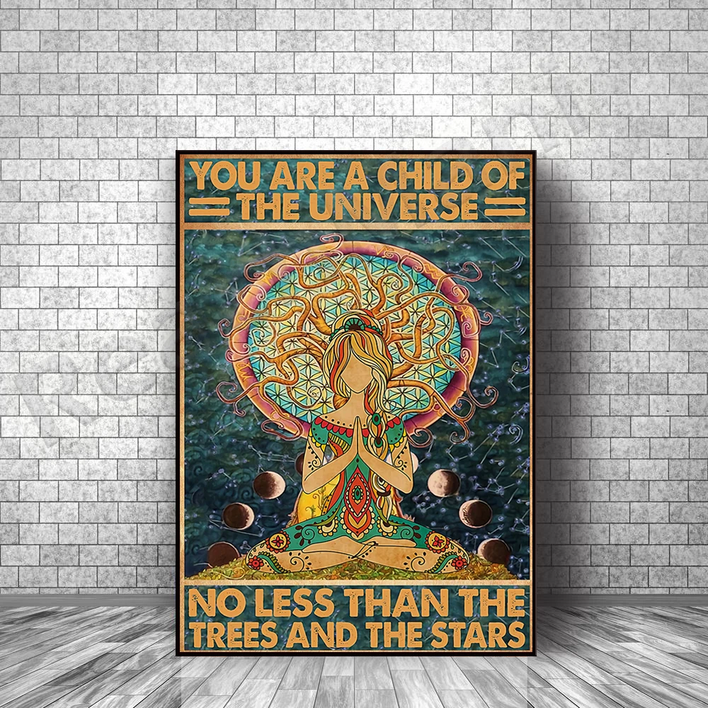 

You have enough posters, girl enters the forest, hippie girl art prints, hippie art, gypsy soul poster, peace sign, the best gif