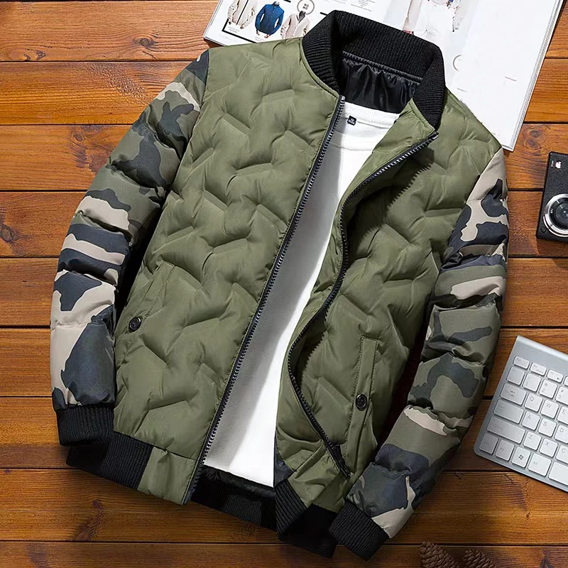 Мужские зимние куртки и пальто верхняя одежда новая камуфляжная куртка-бомбер