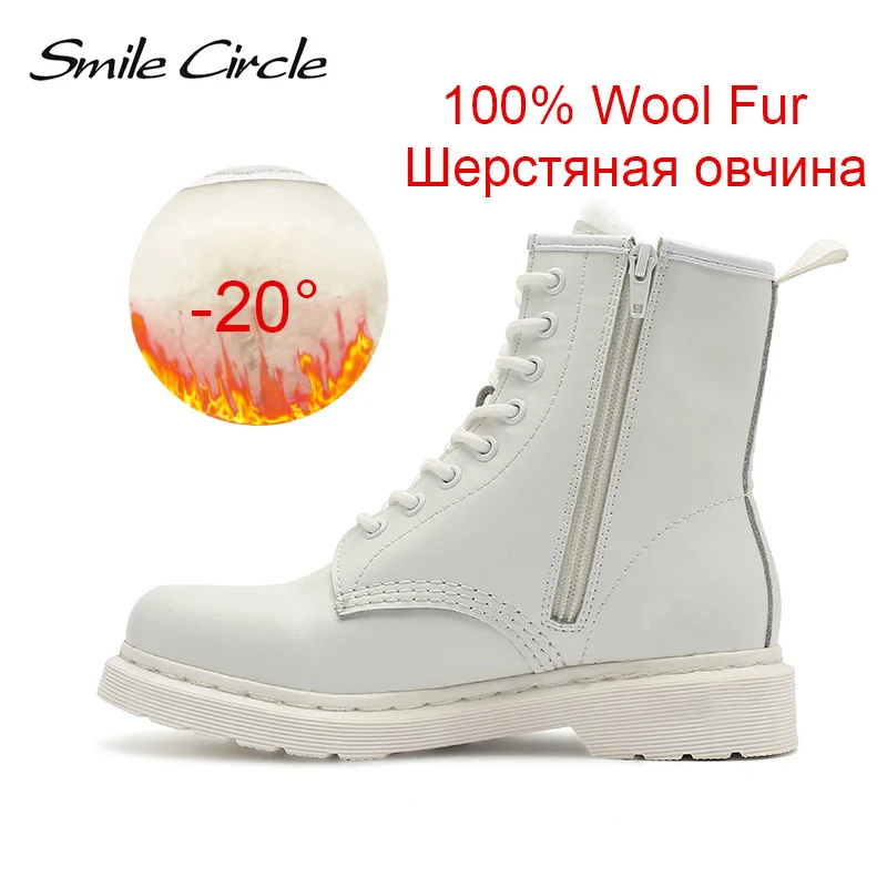 Ботельоны женские,угги женские зимнии,теплые женские зимние ботинки,Натуральная шерсть,теплая шерстяная обувь на меху,женские сапоги натуральная кожа Зашнуровать Женские ботинки,Дутики зимние женские,белый мода