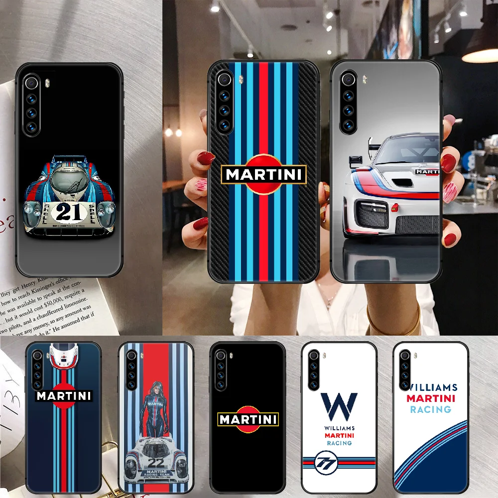 

Martini Racing Car Painting Phone Case Cover For Xiaomi Redmi Note 7 7A 8 8T 9 9S 9A 10 K30 Pro Ultra Black Bumper 3D Back Etui