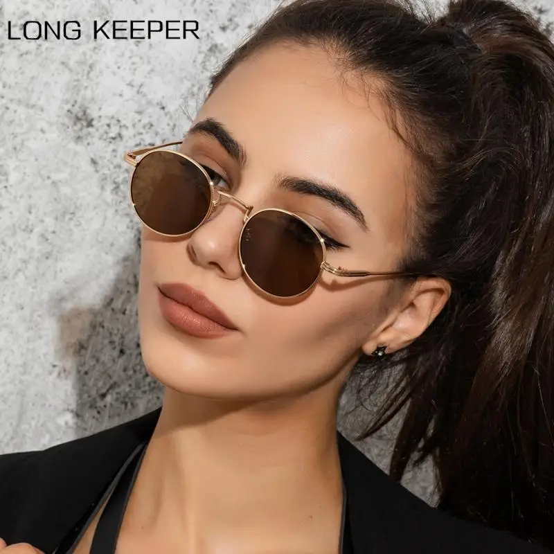 

Long Keeper Round Glasses Sunglasses for Men 2022 Luxury Female Women's Vintage Sunglasses Retro Design Zonnebril Dames UV400