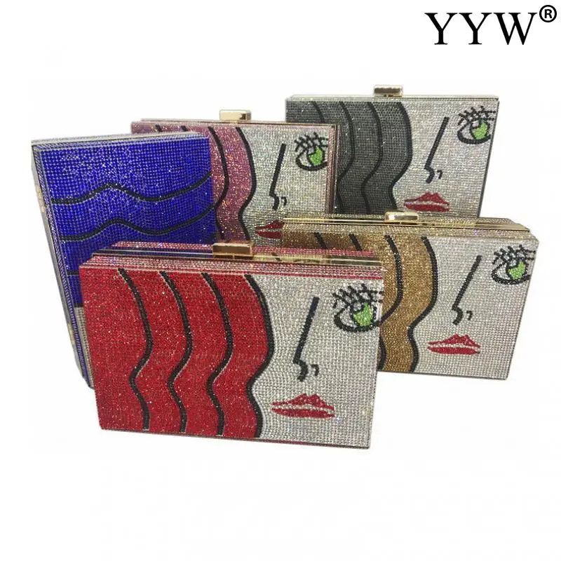

Fashion Women Acrylic Box Bag Clutch Bag With Diamonds Design Evening Bag Mini Purse For Ladies Wedding Party Handbags Clutches
