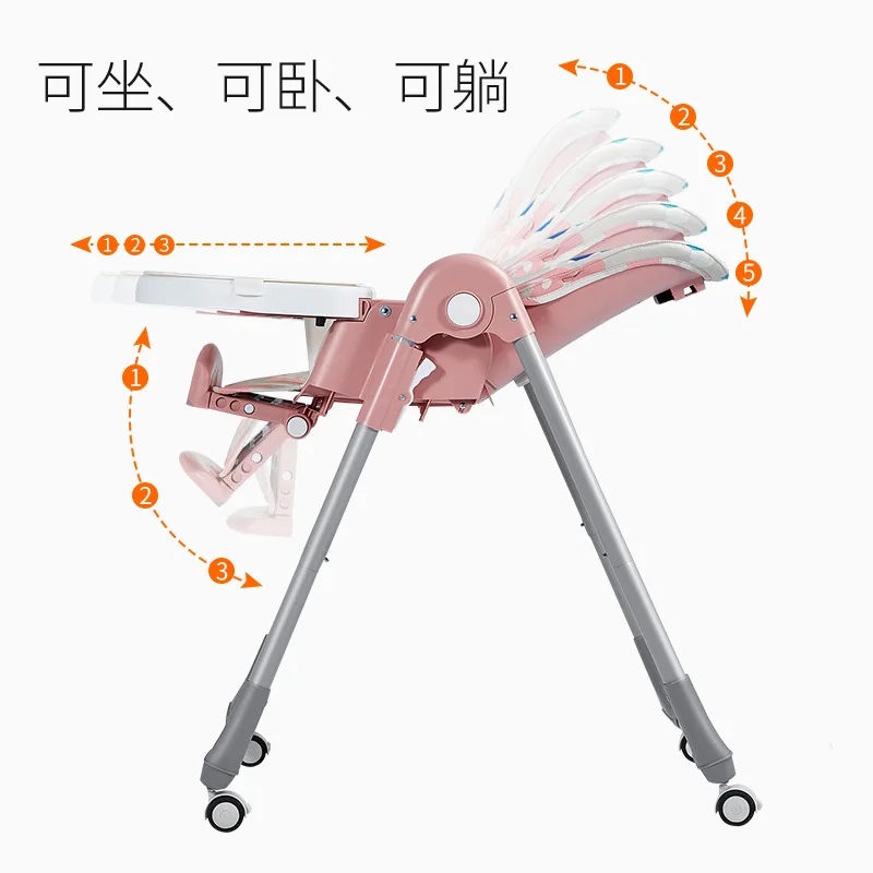 저렴한 어린이 식사 의자, 아기 식사 의자, 다기능 휴대용 접이식 아기 식사 의자, 조절 가능한 아기 테이블 의자