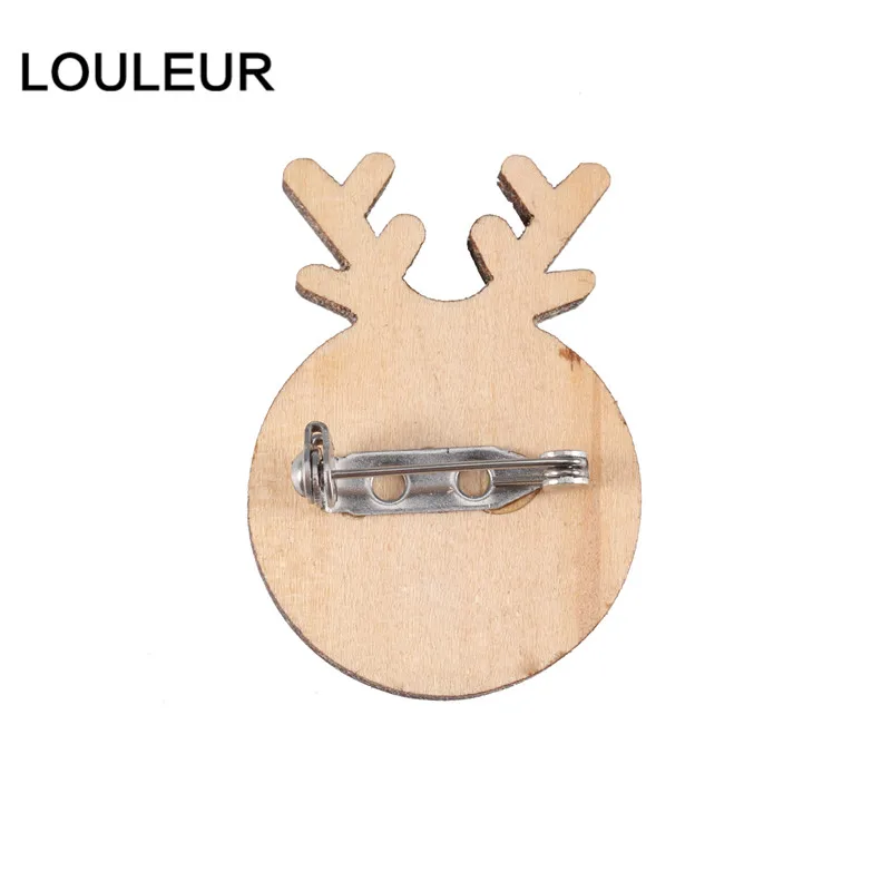 Louleur простой дерево Кабошон Базовые параметры брошки DIY Олень в форме скрепки рождественские броши ободок лоток материал для изготовления украшений
