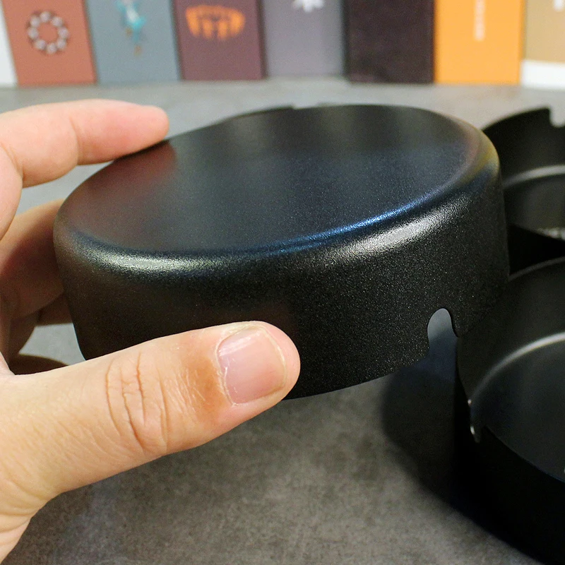 Черная матовая креативная круглая металлическая пепельница из нержавеющей