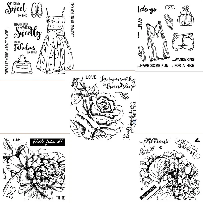 

Flower background Transparent Clear Silicone Stamp/Seal for DIY scrapbooking/photo album Decorative clear stamp clothing