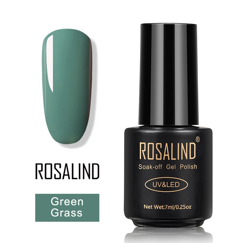 Green Grass ROSALIND гель лак для ногтей набор все для маникюра верхнее покрытие УФ светодиодный гель лак удаляющийся замачиванием Полупостоянный лак для ногтей - Цвет: Green Grass