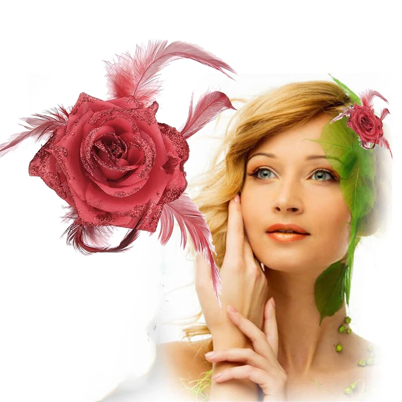 Earofcorn Сладкая Свадебная мода посыпать розовый цветок розы веревка для волос