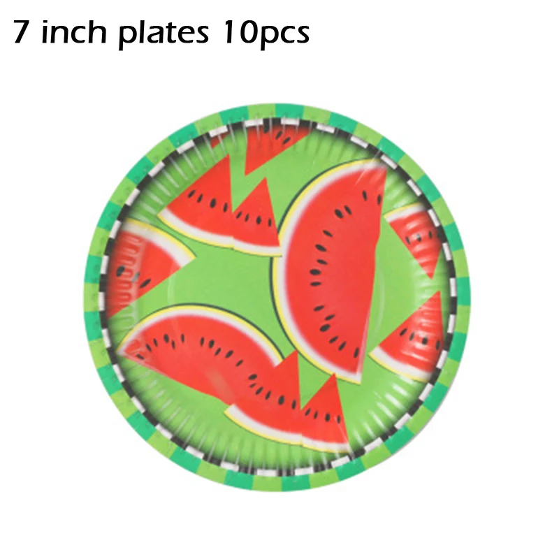 Набор одноразовой посуды из тропической соломы с фруктами клубника