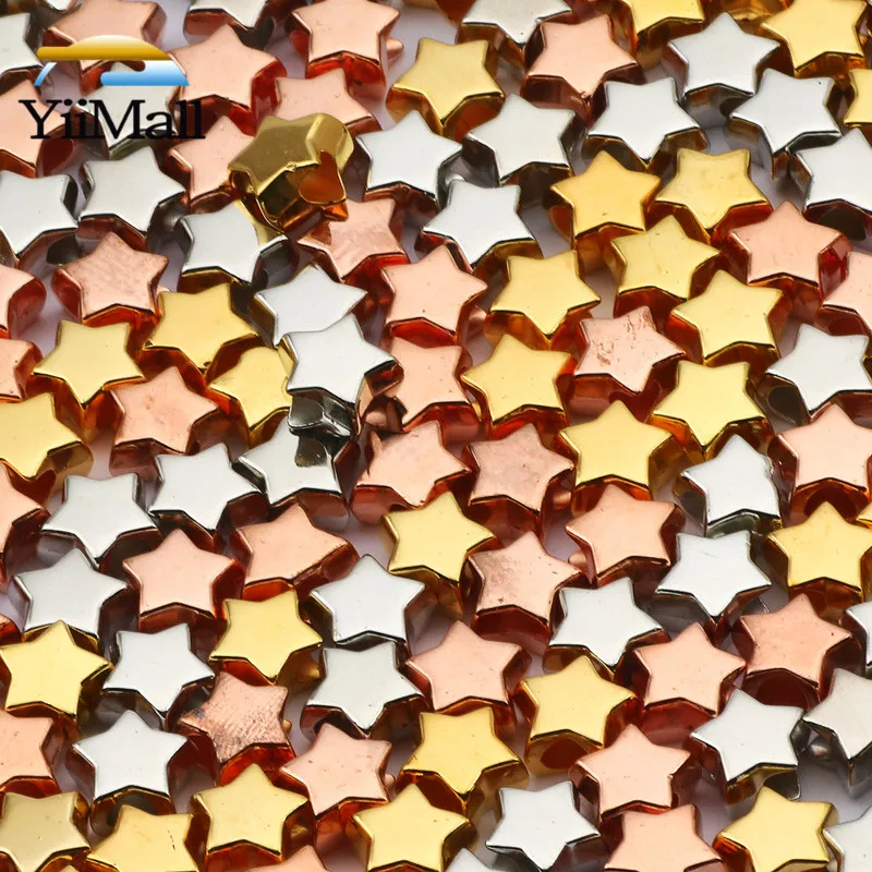 10 мм цвета розового золота серебра акриловое волокно с бисерной звездой большие