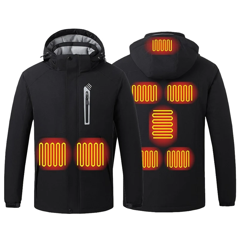 

8 Areas Heated Jacket USB Men Women Winter Outdoor Sports Electric Heating Jackets Waterproof Coat Clothing Heatable Clothes