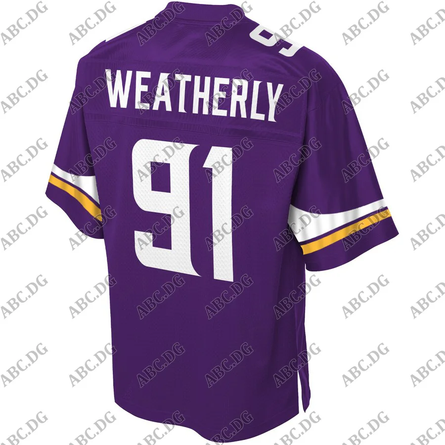 

Customized Stitch Jersey Men Women Kid Youth Minnesota Stephen Weatherly Pro Line Purple Team Color Player Jersey