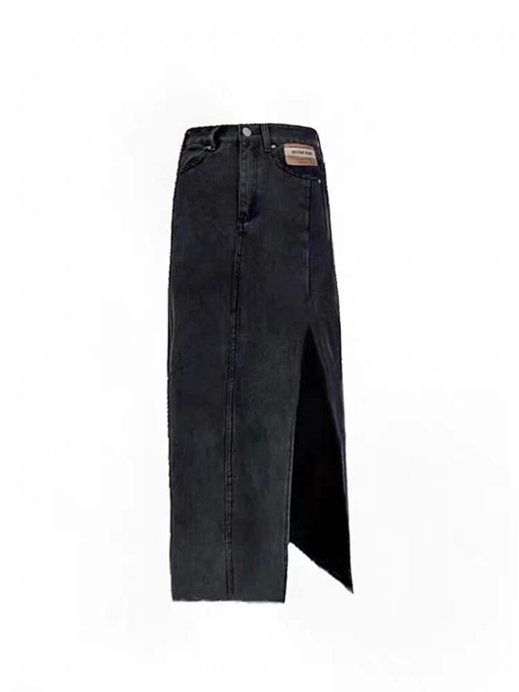 

High Waist Women Denim Skirt 2021 New Arrivals Blue Split Casual Jean Skirts Bottoms For Femme