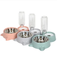 automatic pet cat dog feeder bowls water dispenser kitten drinking bowl dogs feeder food dish stainless steel pet bowl goods