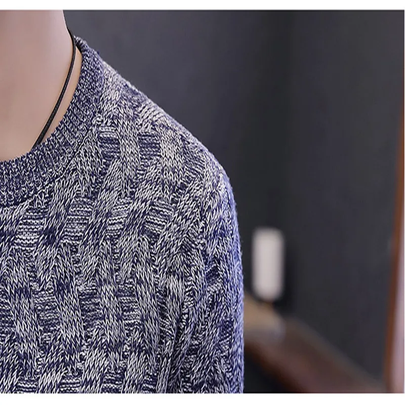 

Men's Wool O-neck Pullover O-neck Patchwork Slim Fit Autumn winter Warm Thick Long Sleeve Clothes Knitted Cotton Casual Sweater