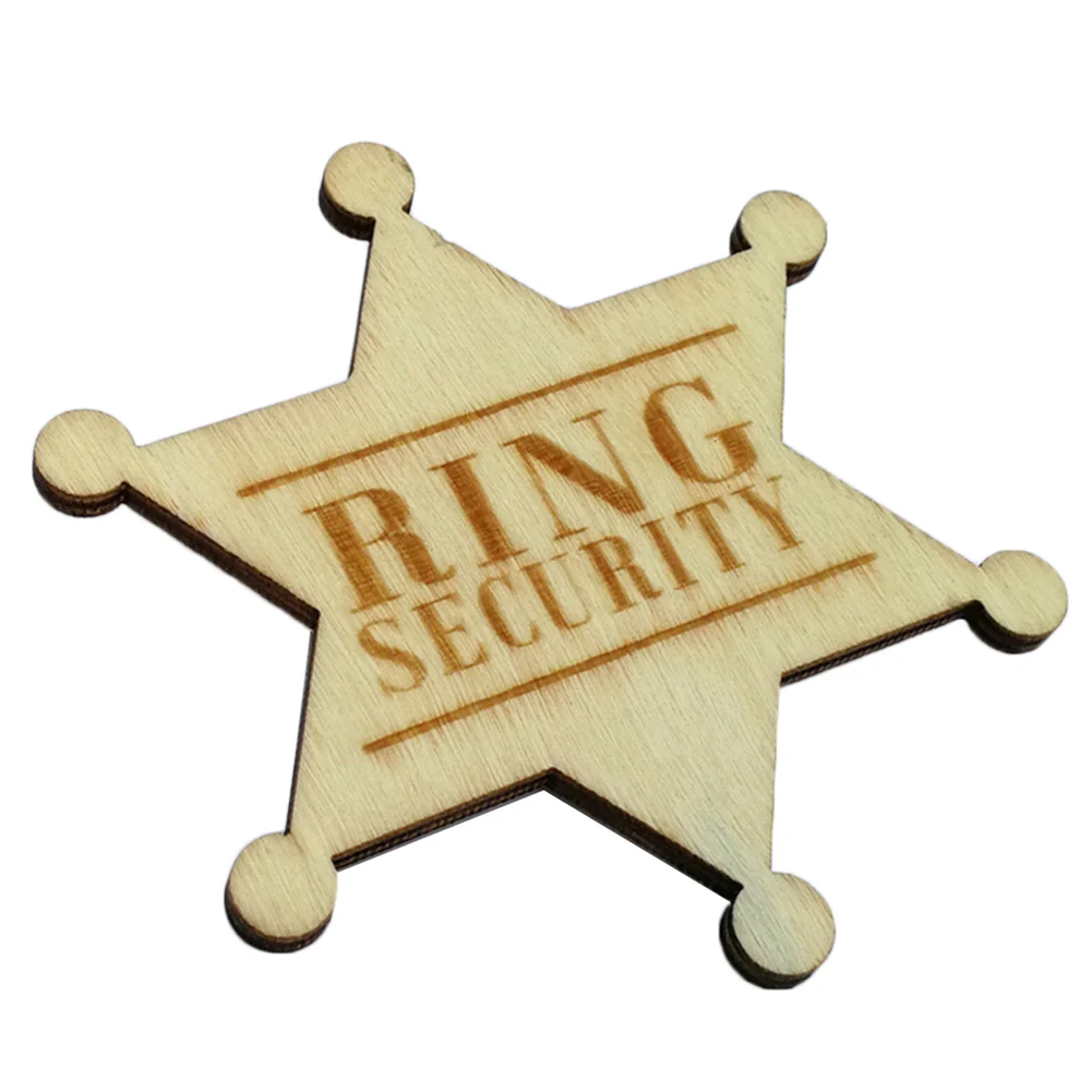 Wooden Ring Security Badge Pin Wedding Decoration for Boys Rustic Bearer Gift Accessories Brooch | Дом и сад
