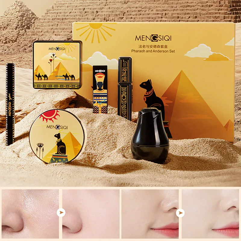 Женский набор для макияжа включая губку с грибами пудру подводку глаз тушь губ W |