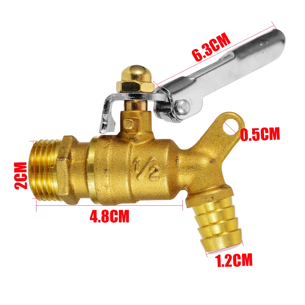 1/2inch 2cm Thread Diameter Water Tap Locked Brass Faucet Outdoor Garden Faucets Bathroom Hardware | Обустройство дома