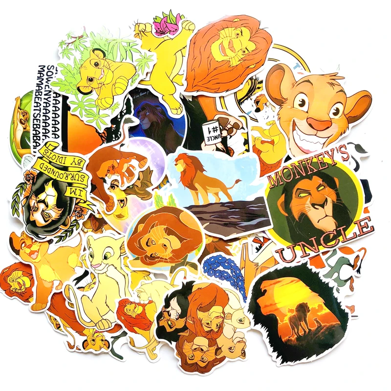 50 шт. ПВХ водонепроницаемый Simba Король Лев Мир животных крутые наклейки на