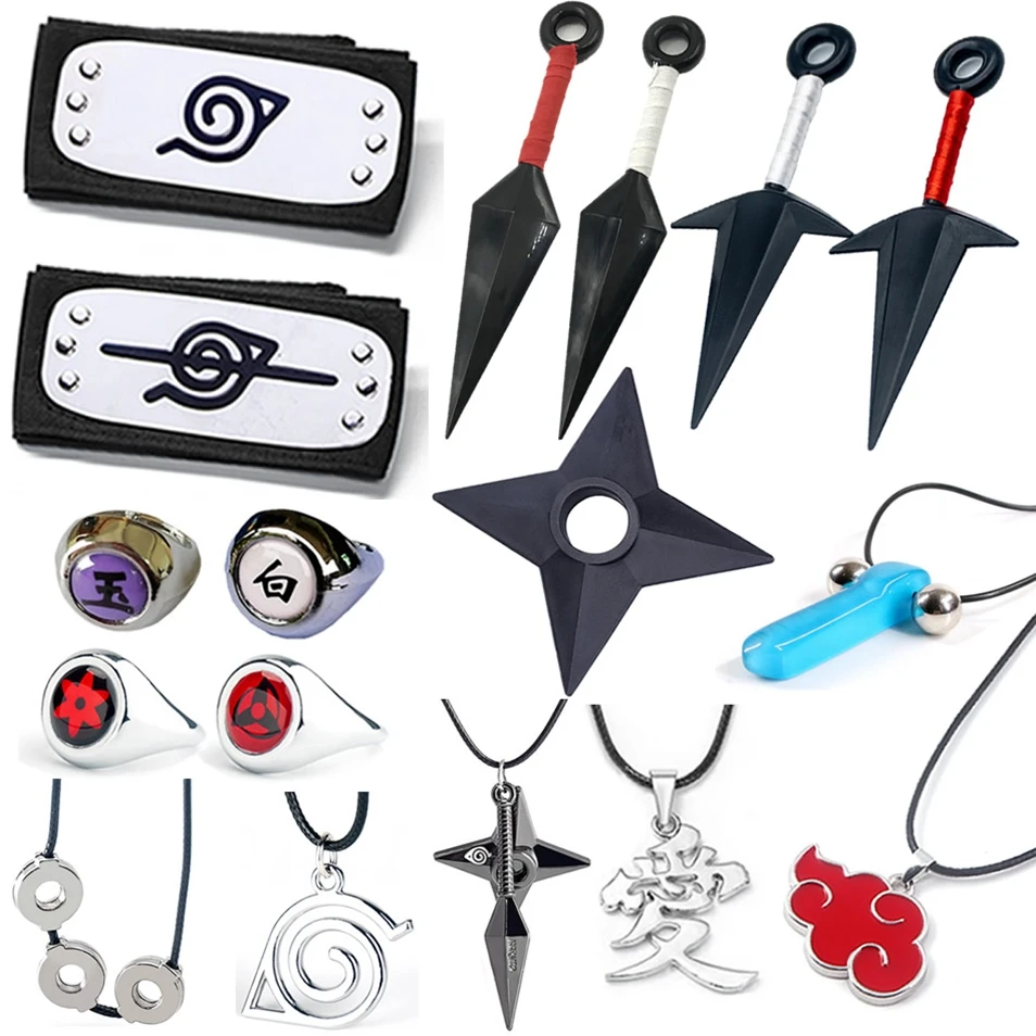 Ожерелье и кольцо из аниме Наруто кулон экшн-фигурка оружие удзумаки кунай