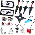 Ожерелье и кольцо из аниме Наруто, кулон, экшн-фигурка, оружие удзумаки, кунай, повязки на голову, Shuriken, аксессуары, реквизит, подарок для детской игрушки