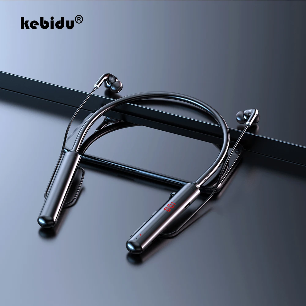

Sport Earbuds Real Time LED Power Display Magnetic Bluetooth 5.0 Earphone Music Headset Neckband With Mic For iPhone Samsung