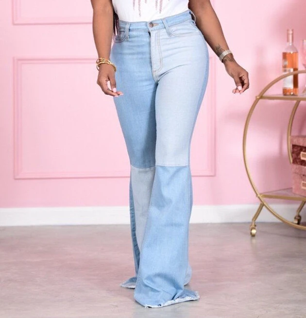 

Женские потертые цветные джинсы 2021, модные повседневные стильные брюки-клеш со средней посадкой и карманами для взрослых, джинсы, брюки