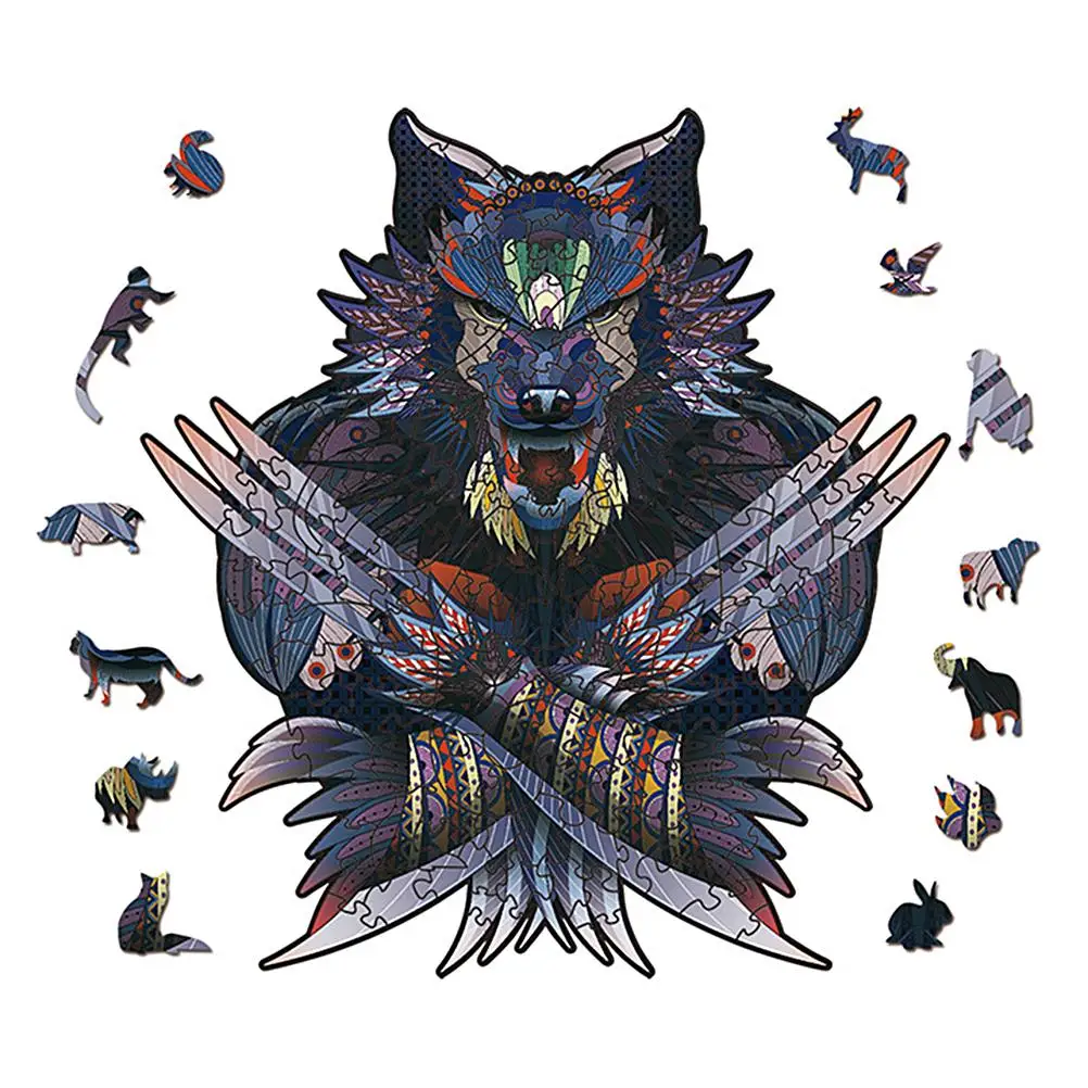 Деревянные головоломки уникальной формы пазлы для взрослых и детей Семейная