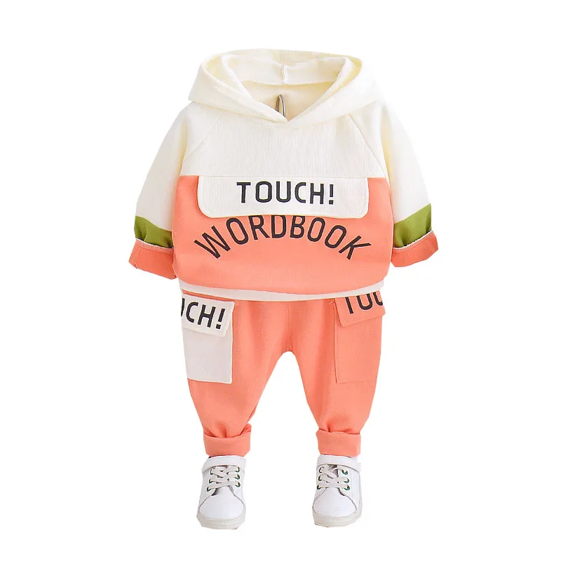 

Clothing set fashion new letter printing hit color sports hooded sweater jacket + pants 1-5 Age baby sweet Quality child Clothes