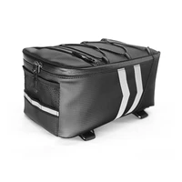 9l black motorcycle tail bag waterproof rear seat bag luggage bag pu leather motorcycle bag for scooters sports bike