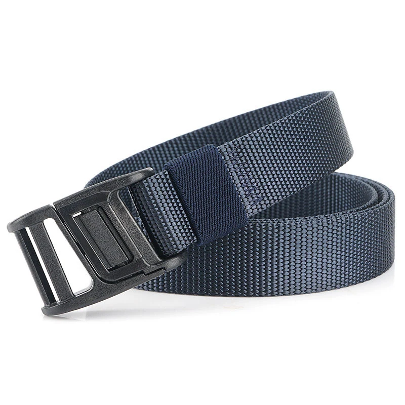 Ремень мужской тактический однотонный холщовый пояс с пряжкой-вставкой для