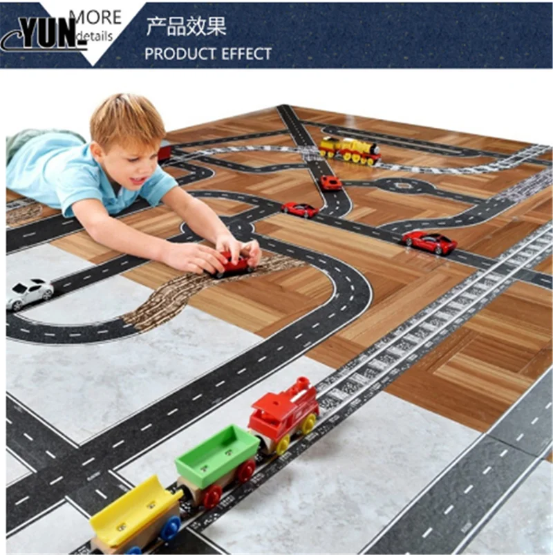 Diy Детский дорожный трафик и бумажная лента железнодорожная дорога/шоссейная