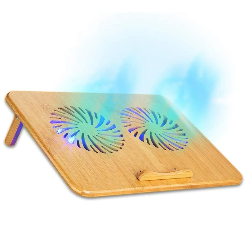 

HOT-Notebook Cooling Pad-Adjustable Speed-Cooling Bracket with Fan and Bamboo Structure,Suitable for 10 To 15.6 Inch Laptops